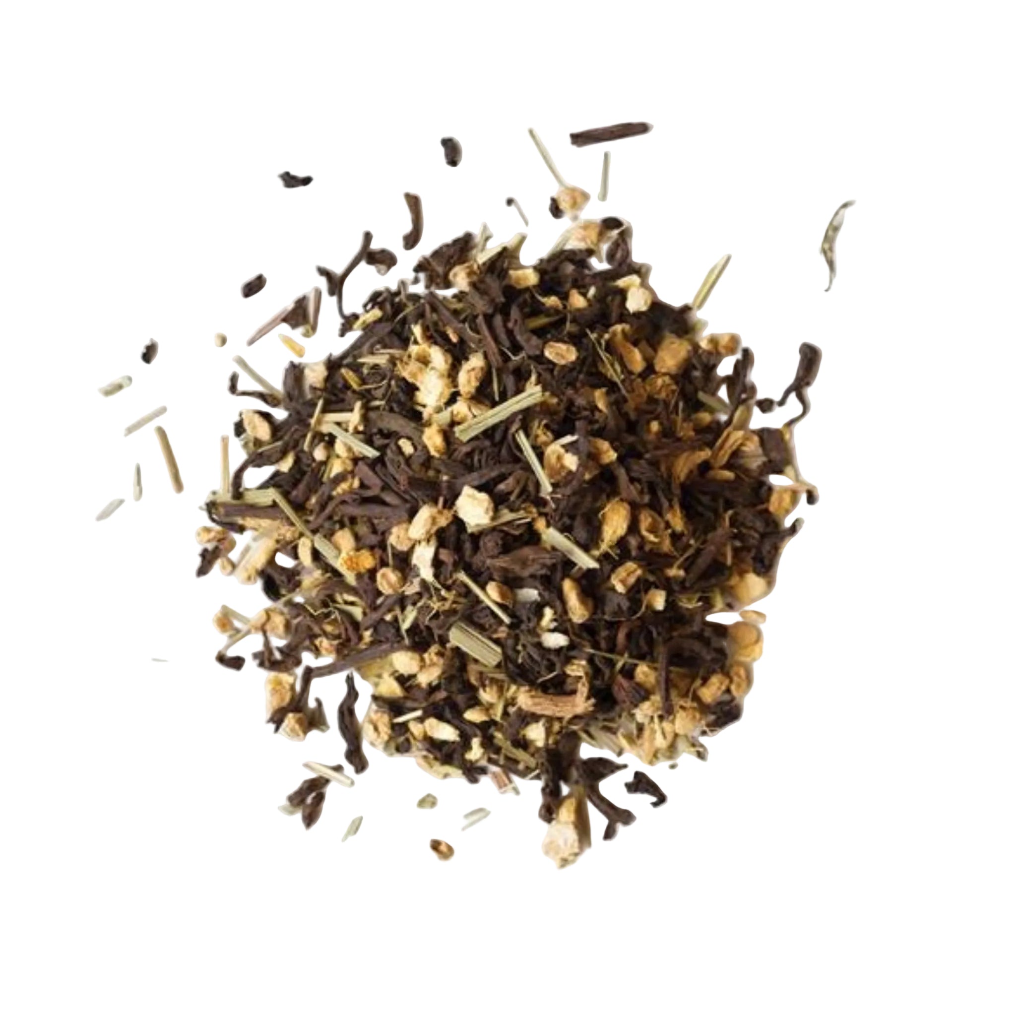 Ginger puerh tea with orange peel and lemongrass loose leaf