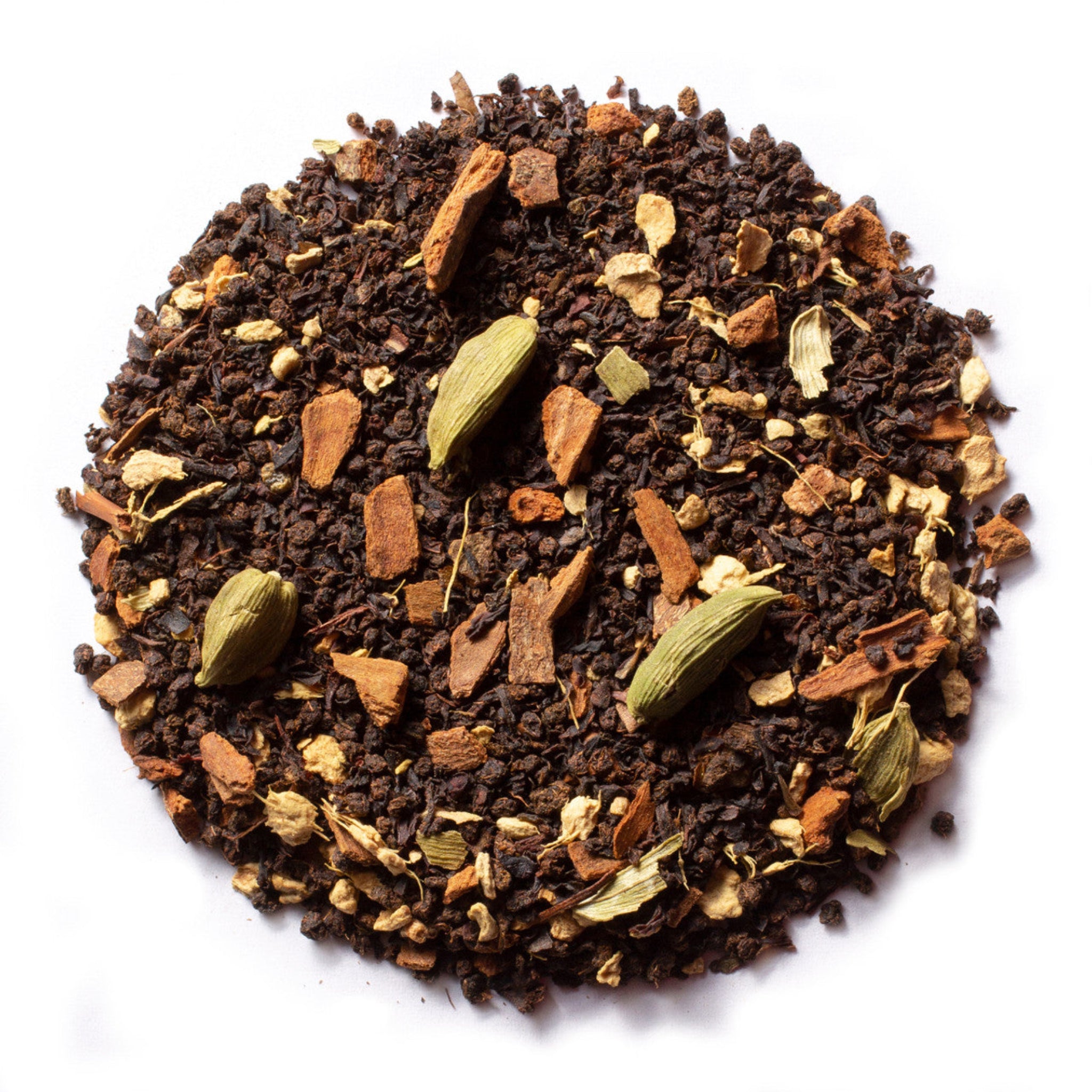 Indian chai spiced black tea with ginger and cardamom loose leaf