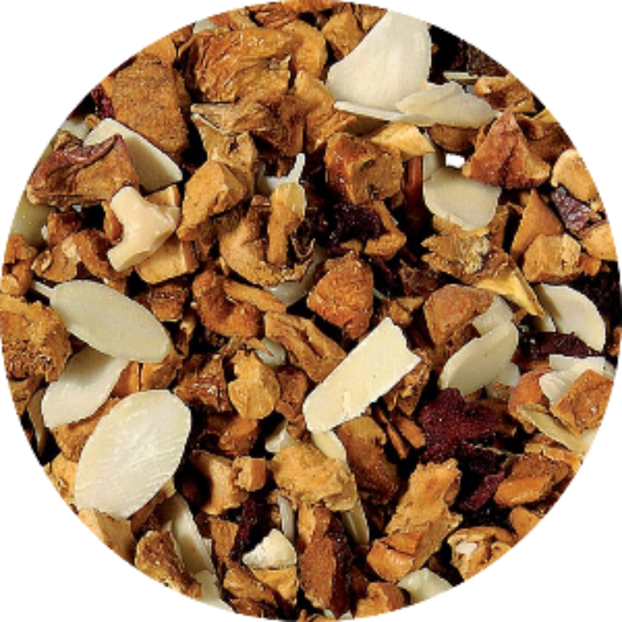 Apple almond fruit tea loose leaf with ruby-red beetroot pieces