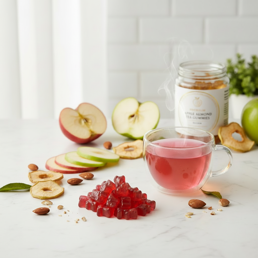 Apple Almond Tea Gummies - Red Bears Pink Tea