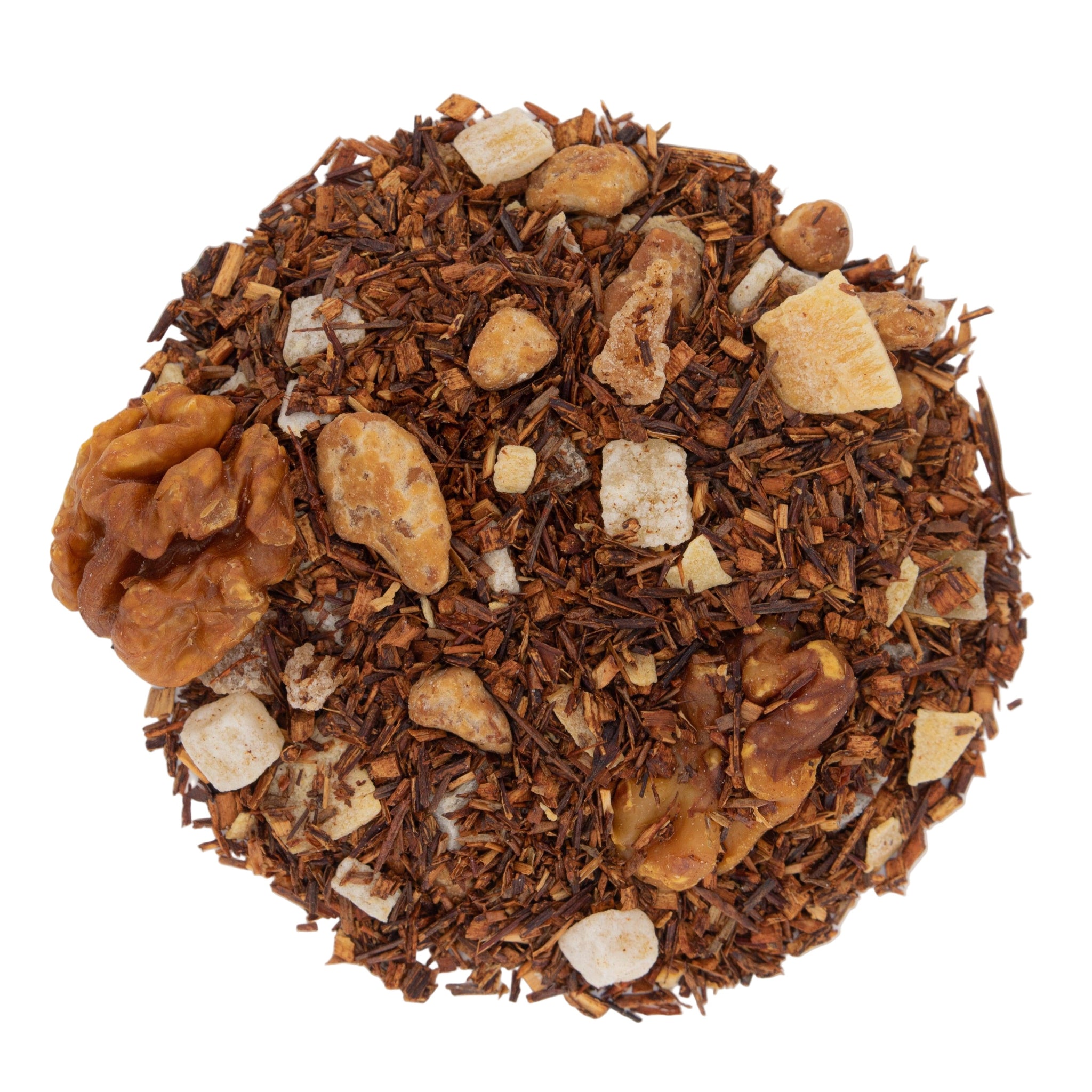 Gingersnap Cookie rooibos herbal tea with tropical fruit and nuts